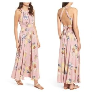 BP Pink Floral Halter Maxi Dress